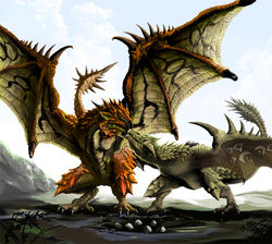  capcom cloud dragon egg eggs mating mh monster monster_hunter nest rathalos rathian wings wyvern 