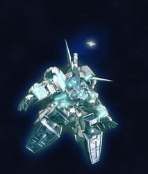  3d a_mituhashi chibi gundam gundam_unicorn highres sd_gundam space star stars unicorn_gundam 