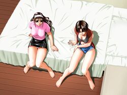  2girls breasts brown_hair escalation escalation_hardcore inoue_takuya long_hair multiple_girls shimamura_miki short_hair tatsuki_haruka 