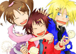  2boys amano_nene aonuma_kiriha digimon digimon_xros_wars female kudou_taiki multiple_boys 