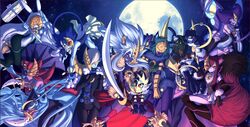  6+girls animal_ears bad_id bad_link bad_twitter_id black_hair blue_hair blue_skin body_markings butler butterfly_girl butterfly_wings cat_ears cat_girl cat_tail colored_skin dancer dark-skinned_female dark_skin duel_monster fox_ears fox_girl fox_tail full_moon green_hair green_skin hair_over_eyes insect_wings long_hair lunalight_black_sheep lunalight_blue_cat lunalight_cat_dancer lunalight_crimson_fox lunalight_leo_dancer lunalight_panther_dancer lunalight_purple_butterfly lunalight_tiger lunalight_white_rabbit lunalight_wolf mask moon multiple_girls night night_sky outdoors panther_ears panther_girl panther_tail pink_skin purple_skin rabbit_ears rabbit_girl red_hair showgirl_skirt sky tail tiger_ears tiger_girl tiger_tail weapon white_hair white_skin wings wolf_ears wolf_girl yu-gi-oh! 