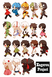  6+boys 6+girls amamiya_hibiya asahina_hiyori azami_(kagerou_project) black_hair blonde_hair brown_hair chibi closed_eyes commentary_request dark_konoha dress ene_(kagerou_project) enomoto_takane glasses green_hair hair_ornament hair_ribbon hairclip headphones hood hoodie kagerou_project kano_shuuya kido_tsubomi kisaragi_momo kisaragi_shintarou kokonose_haruka konoha_(kagerou_project) kozakura_marry kozakura_shion lab_coat long_hair multiple_boys multiple_girls ponita red_eyes red_scarf ribbon scarf school_uniform serafuku seto_kousuke short_hair smile tateyama_ayano tateyama_kenjirou tsukihiko_(kagerou_project) twintails very_long_hair white_hair yellow_eyes 