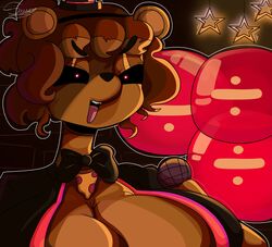  angry animal_humanoid animatronic anthro balloon bear big_breasts black_nose breasts brown_body brown_fur clothed clothing collar dark_eyes digital_media_(artwork) electronics fazbear_fanverse female five_nights_at_freddy&#039;s five_nights_at_freddy&#039;s_2 five_nights_at_freddy&#039;s_plus five_nights_at_freddy&#039;s_vr:help_wanted fnaf_vr_help_wanted food freddy_(fnaf) freddy_(fnafplus) fur hair hat headgear headwear hi_res huge_breasts humanoid inflatable machine mammal mammal_humanoid microphone open_mouth pizza pizza_slice plush_freddy_(fnaf) red_eyes robot rule_63 scottgames simple_background solo star suwodirector teeth tongue toy_freddy_(fnaf) ursid_humanoid 