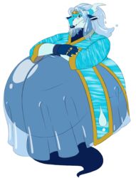  absurd_res elemental_(disambiguation) eyewear fantasy genie glasses hi_res male marid min_(artist) obese overweight pathfinder princess royalty rpg_(disambiguation) solo water 