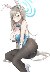  animal_ears ass asuna_(blue_archive) asuna_(bunny)_(blue_archive) bare_shoulders blue_archive blue_eyes blue_leotard blush bow bowtie breasts brown_pantyhose cleavage detached_collar elbow_gloves fake_animal_ears female gloves grin hair_over_one_eye halo haseneko high_heels highleg highleg_leotard highres large_breasts leotard light_brown_hair long_hair looking_at_viewer mole mole_on_breast official_alternate_costume pantyhose playboy_bunny rabbit_ears smile solo strapless strapless_leotard thighband_pantyhose thighs traditional_bowtie white_gloves 