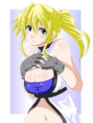  arc_system_works belly_button blonde_hair breasts cleavage guilty_gear kara_age ky_kiske kyko large_breasts m.u.g.e.n mugen_(game) navel rule_63 