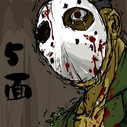  1boy bcd_(pixiv_76739) blood mask pixiv_thumbnail resized rick_taylor solo splatterhouse tears terror_mask translation_request 