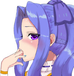  after_sex assertive blue_eyes blue_hair cum licking lips melty_q_melromarc smile tate_no_yuusha_no_nariagari 