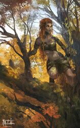  2020 clothed clothing day detailed_background digital_media_(artwork) elf female hi_res humanoid not_furry outside sky solo tatiilange yellow_eyes 