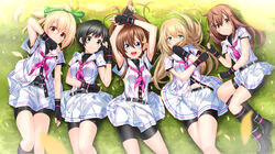  arihara_tsubasa bike_shorts gloves hachigatsu_no_cinderella_nine kawakita_tomoe nitta_minako nozaki_yuuki nyanmaru shorts ukita_akane 