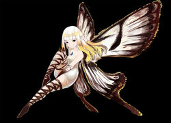  airy_(bravely_default) black_background black_eyes bravely_default:_flying_fairy bravely_default_(series) butterfly_wings fairy fairy_wings female insect_wings medium_hair pointy_ears simple_background solo tim_(a9243190a) white_hair wings 