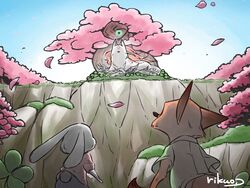  2016 4:3 amaterasu_(okami) anthro canid canine canis capcom cherry_blossom cliffs clothed clothing clover_studio crossover deity disney female feral flower fox fur grey_body grey_fur group issun_(okami) judy_hopps lagomorph leporid male mammal nick_wilde nude okami_(capcom) plant prunus_(flower) rabbit red_body red_fox red_fur rikuo_(artist) true_fox white_body white_fur wolf zootopia 