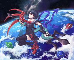  earth houjuu_nue mumulatte spear thighhighs touhou weapon 