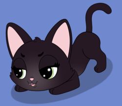  2019 ass_up black_body black_fur domestic_cat duo felid feline felis female feral fur green_eyes half-closed_eyes hasbro jade_catkin littlest_pet_shop littlest_pet_shop:_a_world_of_our_own mammal narrowed_eyes open_mouth tongue unknown_artist 