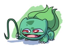  2018 alpha_channel ambiguous_gender bulbasaur digital_media_(artwork) elemental_creature flora_fauna generation_1_pokemon nintendo open_mouth plant pokemon pokemon_(species) red_eyes scalie solo sr_pelo whip 