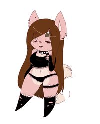  alternative_fashion animated anthro breasts canid canine canis chibi digital_media_(artwork) domestic_dog emo female hair j.fbelen jfbelen mammal oekaki pixel_(artwork) pixel_animation short_playtime smile solo wolf 