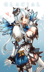  alternate_costume alternate_eye_color alternate_hair_color bad_id bad_pixiv_id blue_background blue_crown breasts cleavage crown elsword female fur_trim large_breasts limble long_hair rena_erindel skirt smile snowflakes solo thighhighs white_hair white_thighhighs yellow_eyes 