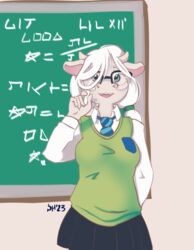  anthro betty_brown bovid bovine cattle clothing drafthoof female hi_res mammal school_uniform solo tagme uniform 