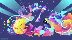  16:9 4k absurd_res alicorn alternative_fashion blue_body blue_theme bodypaint clothing colorful_theme cutie_mark equid equine face_paint female feral friendship_is_magic frutiger_metro hasbro hi_res horn leg_warmers legwear mammal my_little_pony mythological_creature mythological_equine mythology princess_luna_(mlp) quadruped sambaneko silhouette solo widescreen wings y2k_(graphic_design) 