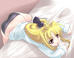  fate_testarossa lyrical_nanoha mahou_shoujo_lyrical_nanoha morisaki_hichimi panties underwear 