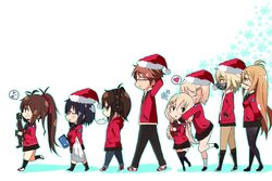  ... 1boy 6+girls annaliese_koell ascot black_hair blonde_hair boots brown_hair chibi eighth_note erik_wilhelm everyone eyepatch glasses hair_ornament hairclip hat headphones heart hood hoodie isolda_gaillard jeanne_lefevre katja_bohm lena_forst mask missing_stars multiple_girls musical_note myuto_(advent_retribution) natalya_holm natasha_holm pantyhose santa_hat school_uniform siblings sisters skirt snowflakes spoken_ellipsis spoken_heart spoken_musical_note telescope thighhighs 