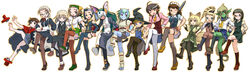 absolute_territory absurd_res animal_humanoid apple-tan asian_clothing asian_mythology barefoot black_clothing black_legwear blonde_hair blue_body blue_bottomwear blue_clothing blue_skin blue_skirt boots bottomwear brown_clothing brown_hair brown_legwear canid canid_humanoid canine canine_humanoid cat_humanoid clothing dancing demon dragon dragon_humanoid dragon_tail dress drill_curls east_asian_clothing east_asian_mythology elf eyewear falling feet felid felid_humanoid feline feline_humanoid female footwear fox fox_humanoid fox_tail geta glasses goblin green_body green_skin group hair hair_over_eye hat headdress headgear headwear hi_res high_heels horn horned_humanoid human humanoid humanoid_pointy_ears japanese_clothing japanese_mythology kimono knee_highs knee_socks kurame kusari_hime:_euthanasia large_group legwear lineup loafers long_hair long_skirt magic_user maid_uniform mammal mammal_humanoid monster_girl_(genre) mutsumi_golem_bibliophile mythological_creature mythological_scalie mythology nakamura_tetsuya obi one_eye_closed one_eye_obstructed one_shoe_on oni os-tan pantyhose paws personification red_clothing red_footwear reptile_tail ribbons ryuujin_no_senpai scales scalie school_uniform shoes short_hair simple_background skirt socks tail tengu-geta tengu_geta thigh_highs tripping twintails uniform waiter white_background white_clothing white_hair white_legwear wink witch witch_hat yokai