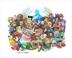 2009 317_(artist) absolutely_everyone alien alien_humanoid angel angel_humanoid anthro ape avian bird black_body black_eyes black_fur blue_body blue_eyes blue_fur blue_pikmin bowser brother_(lore) brothers_(lore) brown_eyes canid canine canis captain_falcon charizard closed_eyes controller crazy_hand crossover diddy_kong dinosaur donkey_kong_(character) donkey_kong_(series) dr._mario dr._mario_(character) dragon earthbound_(series) egg elemental_creature eulipotyphlan extinct f-zero falco_lombardi feathered_wings feathers felid female fire_emblem fire_emblem_mystery_of_the_emblem fire_emblem_path_of_radiance flora_fauna fox fox_mccloud fur game_and_watch game_controller game_item ganondorf generation_1_pokemon generation_2_pokemon generation_4_pokemon gerudo gorilla green_body green_eyes green_skin green_yoshi group gun hair haplorhine hedgehog hocotatian holding_game_item holding_gun holding_musical_instrument holding_object holding_ocarina holding_pokeball holding_ranged_weapon holding_weapon human humanoid hylian ice_climber ike_(fire_emblem) ivysaur jackal jigglypuff kid_icarus king_dedede kirby kirby_(series) konami koopa large_group legendary_pokemon link lucario lucas_(earthbound) luigi machine male mammal mario mario_bros marth master_hand master_sword melee_weapon meta_knight metal_gear metroid mewtwo monkey mr._game_and_watch musical_instrument mythological_creature mythological_scalie mythology nana_(ice_climber) ness nintendo nintendo_controller nintendo_entertainment_system ocarina ocarina_of_time olimar penguin pichu pikachu pikmin pikmin_(species) pit_(kid_icarus) plant pokeball pokemon pokemon_(species) pokemon_trainer popo_(ice_climber) prehistoric_species primate princess princess_peach princess_zelda punching_bag purple_eyes r.o.b. ranged_weapon red_(pokemon) red_eyes red_hair red_pikmin reptile robot rodent roy_(fire_emblem) royalty samus_aran sandbag_(super_smash_bros.) scalie sega sheik_(tloz) sibling_(lore) smash_ball solid_snake sonic_the_hedgehog sonic_the_hedgehog_(series) squirtle standard_pokeball star_fox super_smash_bros. sword tabuu_(character) the_legend_of_zelda toon_link triforce triforce_on_hand triforce_print turtle twins_(lore) waddle_dee waddle_doo waddling_head wario warioware weapon white_pikmin wind_instrument wind_waker wind_waker_(object) winged_humanoid wings wolf wolf_o&#039;donnell yellow_body yellow_eyes yellow_fur yellow_pikmin yoshi yoshi_(character) yoshi_egg young_link