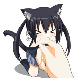 1:1 2d_animation acting_like_a_cat animal_humanoid animated azusa_nakano bite black_clothing black_knee_highs blush bodily_fluids bottomwear cat_humanoid cat_tail chibi clothed clothing dark_clothing dark_knee_highs daww digital_drawing_(artwork) digital_media_(artwork) disembodied_hand duo felid felid_humanoid feline feline_humanoid female finger_bite finger_fetish finger_in_mouth finger_play fingers footwear humanoid k-on! knee_highs knee_socks kohinata_sora legwear low_res mammal mammal_humanoid micro nom school_uniform short_playtime skirt socks solo_focus tail tail_motion tailwag tears text translated twintails uniform