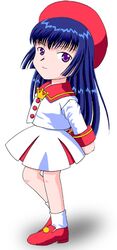  angelic_layer black_hair kobayashi_hatoko purple_eyes school_uniform seifuku serafuku 