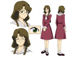  angelic_layer brown_hair glasses green_eyes saito_kaede saitou_kaede 