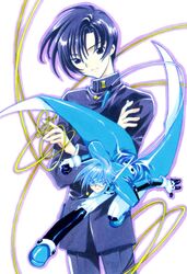  angelic_layer black_hair blue_hair highres male male_focus mihara_ohjiro mihara_oojirou wizard 