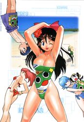  aki_hinata bikini cleavage fuyuki_hinata keroro_gunsou momoka_nishizawa natsumi_hinata swimsuits wet yoshizaki_mine 