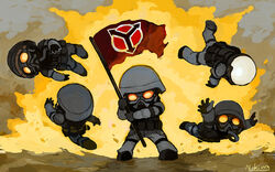 16:10 ambiguous_gender armor flag group headgear helghast helmet human killzone mammal sebass sony_corporation sony_interactive_entertainment widescreen