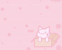 2004 2channel 2channel_ascii_art_character 5:4 ambiguous_gender bad_metadata box box_of_cuteness cel_shading container domestic_cat felid feline felis feral fur if_it_fits_i_sits_(meme) in_box in_container instance japanese_text mammal meme missing_sample musical_note o_o pattern_background pink_theme shaded shii_(2channel) simple_background solo striped_background text toony translation_request translucent wallpaper white_body white_fur