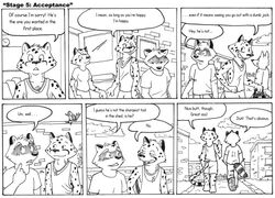 2008 aiden_harris anthro avian bird black_and_white cheetah closet_coon comic dialogue duma_matambo duo_focus english_text felid feline group leafdog male mammal monochrome pen_(artwork) procyonid raccoon tail text traditional_media_(artwork)