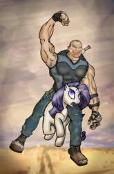 2k_games borderlands brick brick_(borderlands) crossover duo equid equine female feral friendship_is_magic hasbro hi_res horn human male mammal my_little_pony mythological_creature mythological_equine mythology psychroculus rarity_(mlp) unicorn