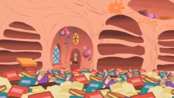 16:9 animated book earth_pony energetic equid equine female feral friendship_is_magic fur hair hasbro horse library mammal my_little_pony pink_body pink_fur pink_hair pinkie_pie_(mlp) pony quadruped running short_playtime smile solo tail unknown_artist widescreen