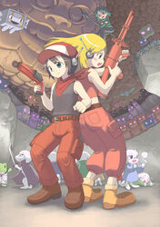 android ass ballos balrog_(cave_story) bat behemoth_(cave_story) cave cave_story critter_(cave_story) curly_brace digital_media_(artwork) domestic_cat dr._gero_(cave_story) duo electronics felid feline felis female gun headphones hirukawa_sh human human_focus king_(cave_story) lagomorph machine machine_gun male mammal mannan melee_weapon mimiga misery_(cave_story) not_furry_focus polish_(cave_story) quote_(cave_story) ranged_weapon robot shaded standing sue_sakamoto sword toroko weapon