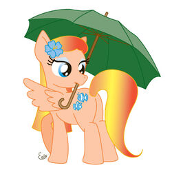 1:1 blue_eyes brown_body brown_feathers cutie_mark elm-chan equid equine feathered_wings feathers female feral fish flower friendship_is_magic g1 hair hasbro mammal marine mlp_g1 mouth_hold my_little_pony mythological_creature mythological_equine mythology orange_hair pegasus pink_body plant pre-g4 quadruped sea_breeze_(mlp) simple_background solo tail umbrella warm_colors white_background wings