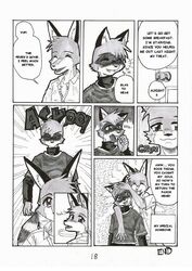 aiden_harris anthro canid canine closet_coon colin_young comic dialogue dreke english_text fox greyscale male mammal monochrome procyonid raccoon sneeze text