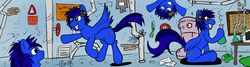 chemistry clone cutie_mark electronics equid equine erlenmeyer_flask feathered_wings feathers fuzzywuff grin hasbro headphones hi_res laboratory laboratory_equipment laboratory_glassware male mammal my_little_pony mythological_creature mythological_equine mythology pegasus pixeltripper replica_(artist) scientific_instrument smile smoke spill symbol test_tube toony tube vial warning warning_symbol wings