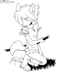 anthro biped black_and_white canid canine kazuki kneeling low_res male mammal melee_weapon monochrome radix13 simple_background solo sword unknown_artist weapon