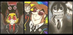 arthur_pennyworth bone cryptid death eyewear glasses grim grinner group human humanoid jolijacques male mammal marker_(artwork) mothman mothy not_furry rainbow rainbow_death reaper_(disambiguation) skull stephen_fry the_grinner traditional_media_(artwork) vonderdevil