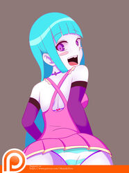  1girls akayuki-zero blue_hair blush hair human me!me!me! meme_(me!me!me!) purple_eyes solo striped_panties 