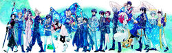  6+boys 6+girls aerith_gainsborough aqua_background aqua_theme breath_of_fire breath_of_fire_v carrying carrying_under_arm character_request cloud_strife commentary_request creature crossover dress eiko_carol eric_(revery_earth) escaflowne_(movie) everyone eye_contact fairy final_fantasy final_fantasy_ix final_fantasy_vii flag fugen_shinjin gekkoukan_high_school_uniform gensou_suikoden gensou_suikoden_i gotoh_kanade highres houshin_engi in-franchise_crossover kanzaki_hitomi kuma_(persona_4) leon_magnus long_dress long_hair look-alike looking_at_another mieu_(tales) multiple_boys multiple_crossover multiple_girls narukami_yuu nina_(breath_of_fire_v) persona persona_1 persona_3 persona_3_portable persona_4 pink_dress princess_carry raven_(zoids) revery_earth rutee_katrea ryss school_uniform shiomi_kotone short_hair sion_(revery_earth) suupuushan tabard taikoubou tales_of_(series) tales_of_destiny tales_of_the_abyss ted_(suikoden) tenkuu_no_escaflowne tir_mcdohl toudou_naoya van_fanel very_short_hair walking yuuki_makoto_(persona_3) zidane_tribal zoids zoids_chaotic_century 