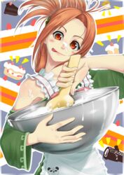  :p ahoge alternate_eye_color alternate_hairstyle apron bowl cake commentary_request cooking duplicate female folded_ponytail food hong_meiling image_sample md5_mismatch mossari_poteto panda pixel-perfect_duplicate pixiv_sample red_hair short_hair solo spatula tongue tongue_out touhou 