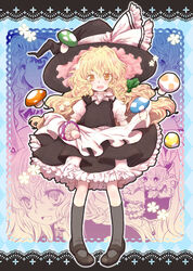  bad_id bad_pixiv_id blonde_hair female hat hatomugi_munmun kirisame_marisa long_hair mary_janes mushroom new_super_marisa_land shoes solo touhou witch_hat yellow_eyes 