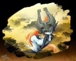  commentary_request female helmet inumimi_moeta long_hair midna oerba_yun_fang pointy_ears red_eyes smile solo the_legend_of_zelda the_legend_of_zelda:_twilight_princess 