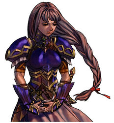  arm_guards armor armored_dress blue_armor braid breastplate breasts brooch brown_hair cowboy_shot female floating_hair frown gem green_gemstone imageboard_desourced jewelry lenneth_valkyrie long_braid long_hair medium_breasts no_headwear non-web_source official_art sad scabbard sheath shoulder_pads simple_background single_braid skirt solo sword valkyrie valkyrie_profile_(series) very_long_hair weapon white_background yoshinari_kou yoshinari_you 