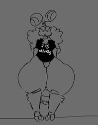  2023 2_toes antennae_(anatomy) anthro arthropod arthropod_abdomen bee bee_(fluffybeeboy) big_abdomen big_antennae bored clothing collar eyebrows feet fluffy fluffybeeboy hi_res huge_thighs hymenopteran insects male monochrome shirt solo thick_eyebrows thick_thighs toes topwear 